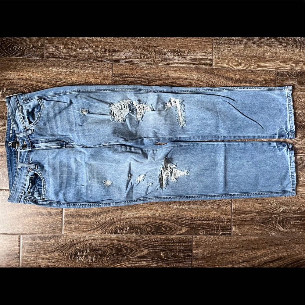 NY & C high waisted relaxed distressed jean